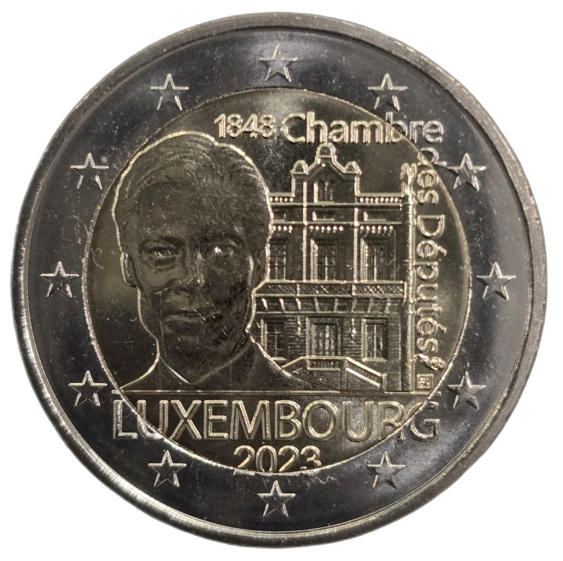 2 euros conmemorativa 175 aniversario de la Cámara de Diputados y primera Constitución
